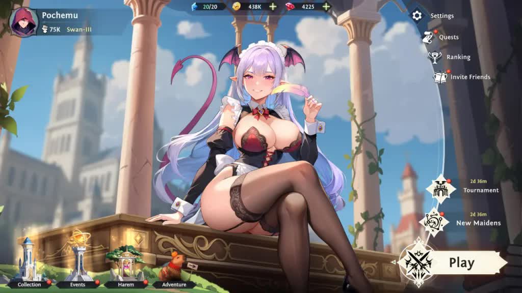 Everlusting Life menu screen with daily quests and events