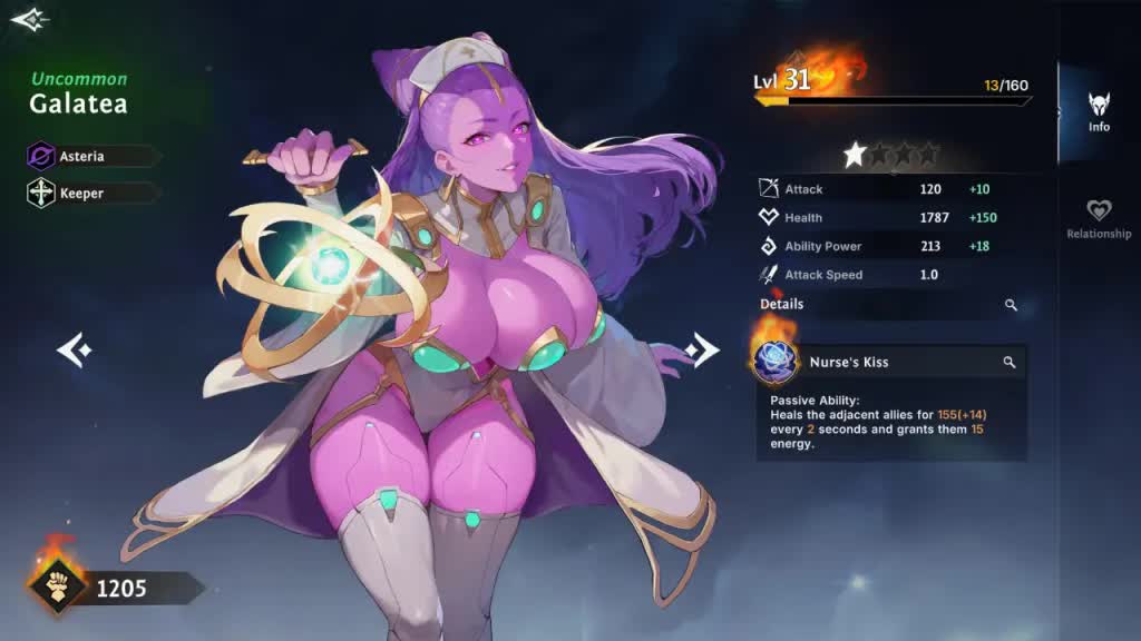 Everlusting Life heroine Galatea in her elegant outfit