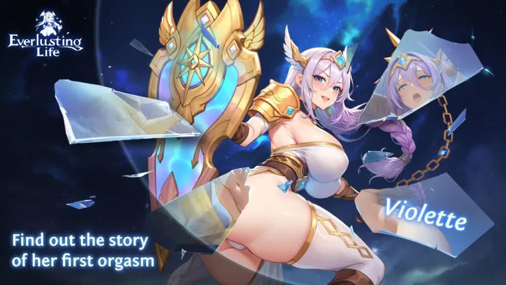 Everlusting Life heroine Violette posing for her character art
